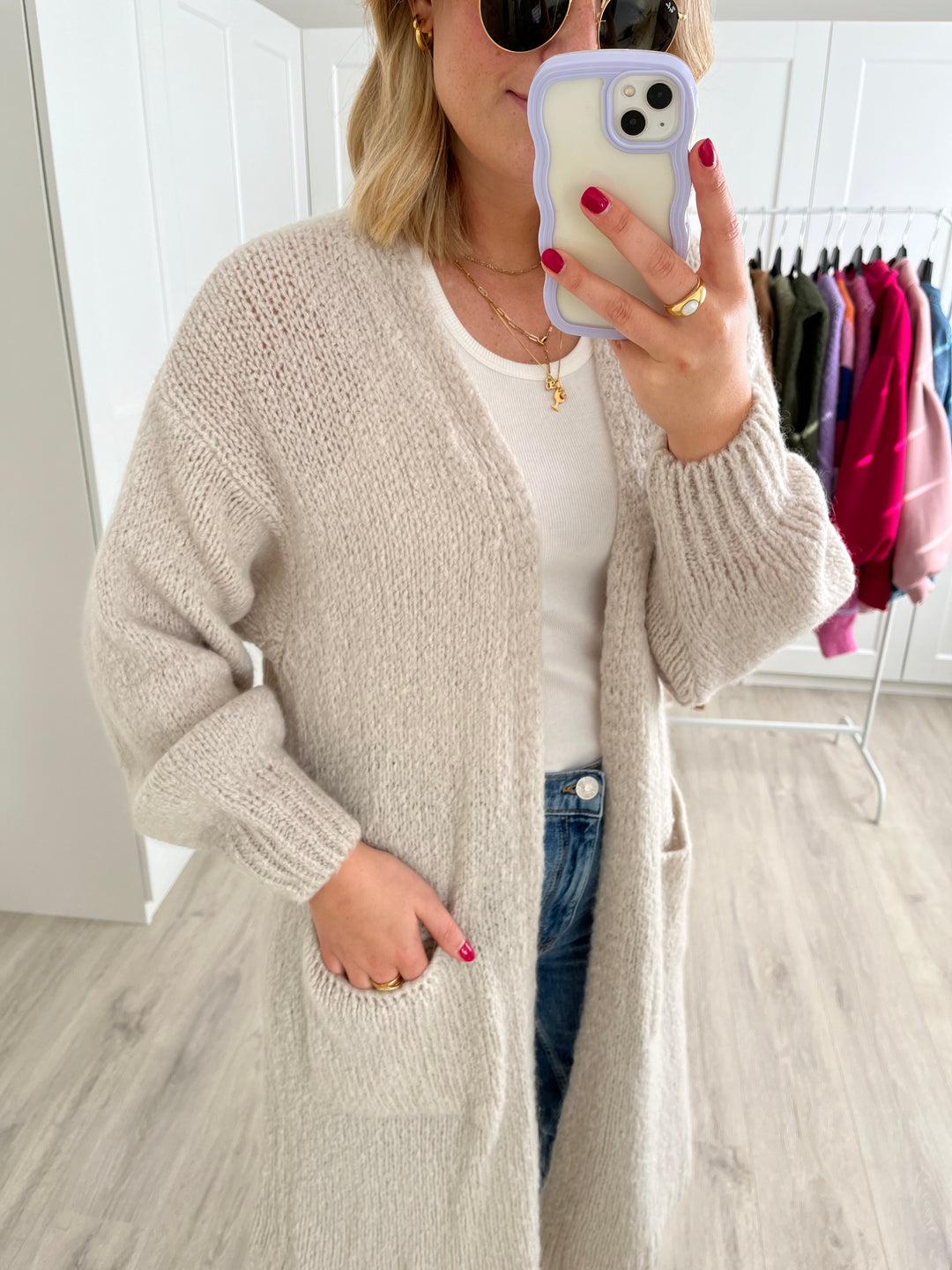 Strickmantel Knit Love - Beige