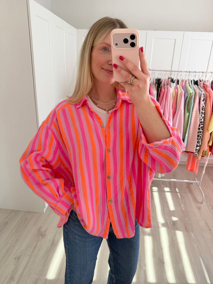 Musselinbluse Bold Stripes