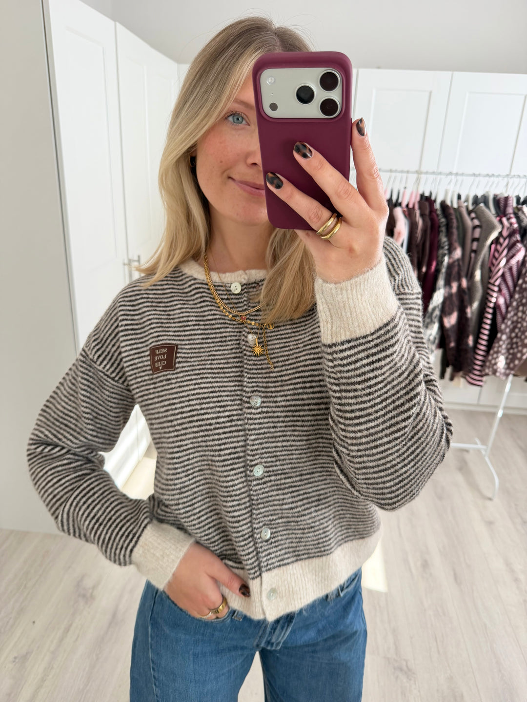 Self Love Club Striped Cardigan