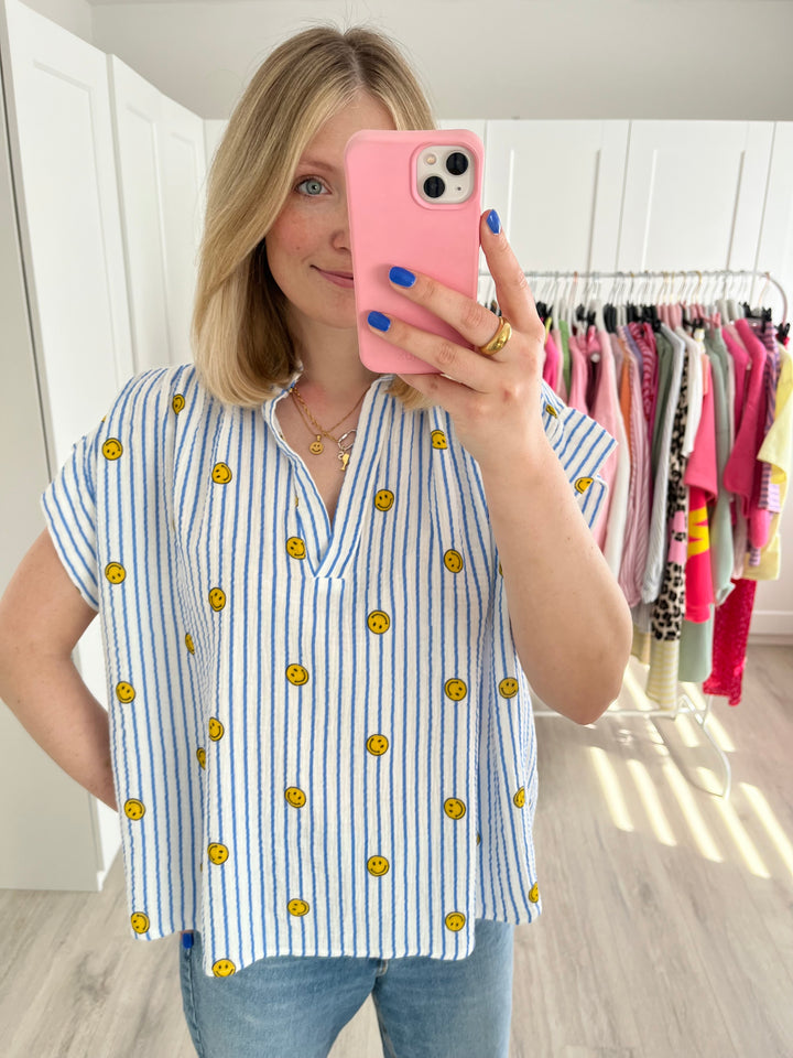 Musselinbluse Smiley