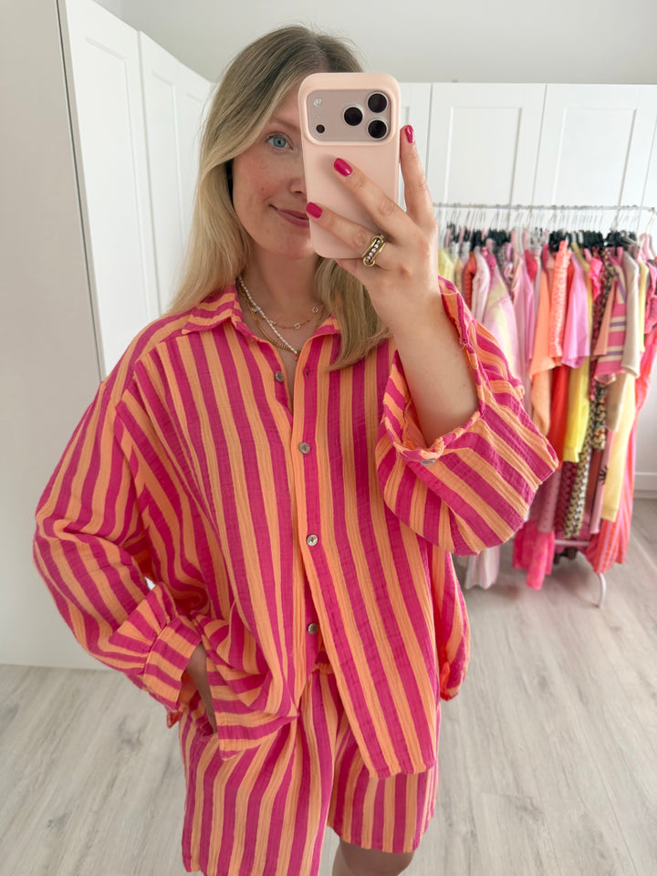 Musselinbluse Bold Stripes