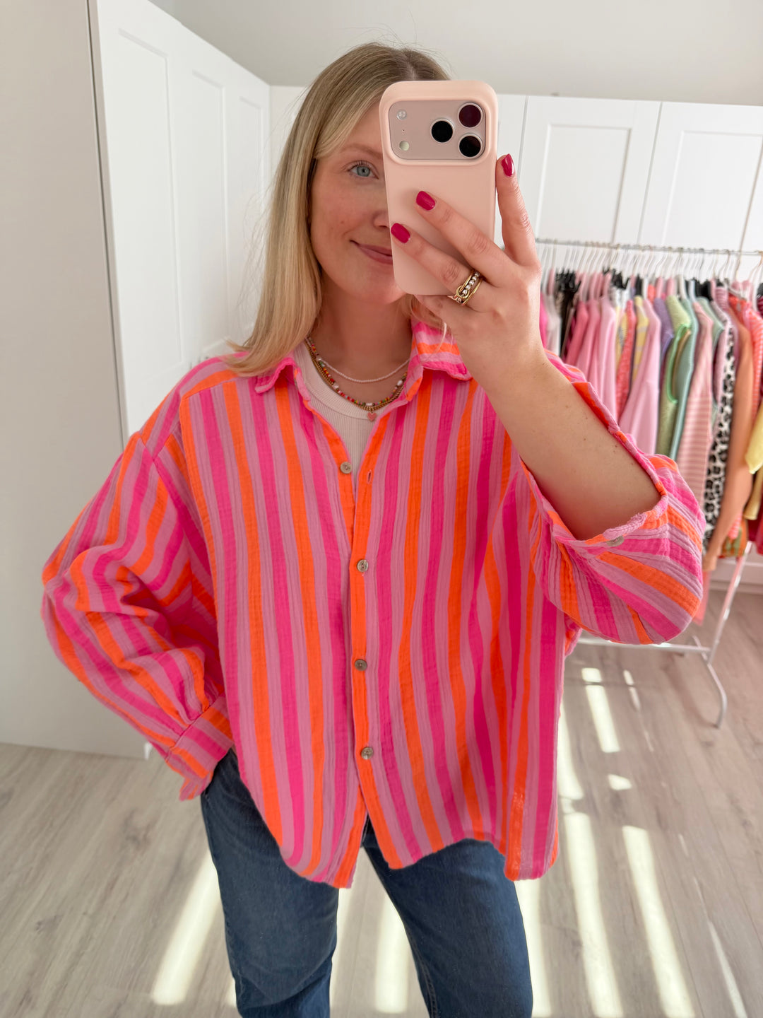 Musselinbluse Bold Stripes