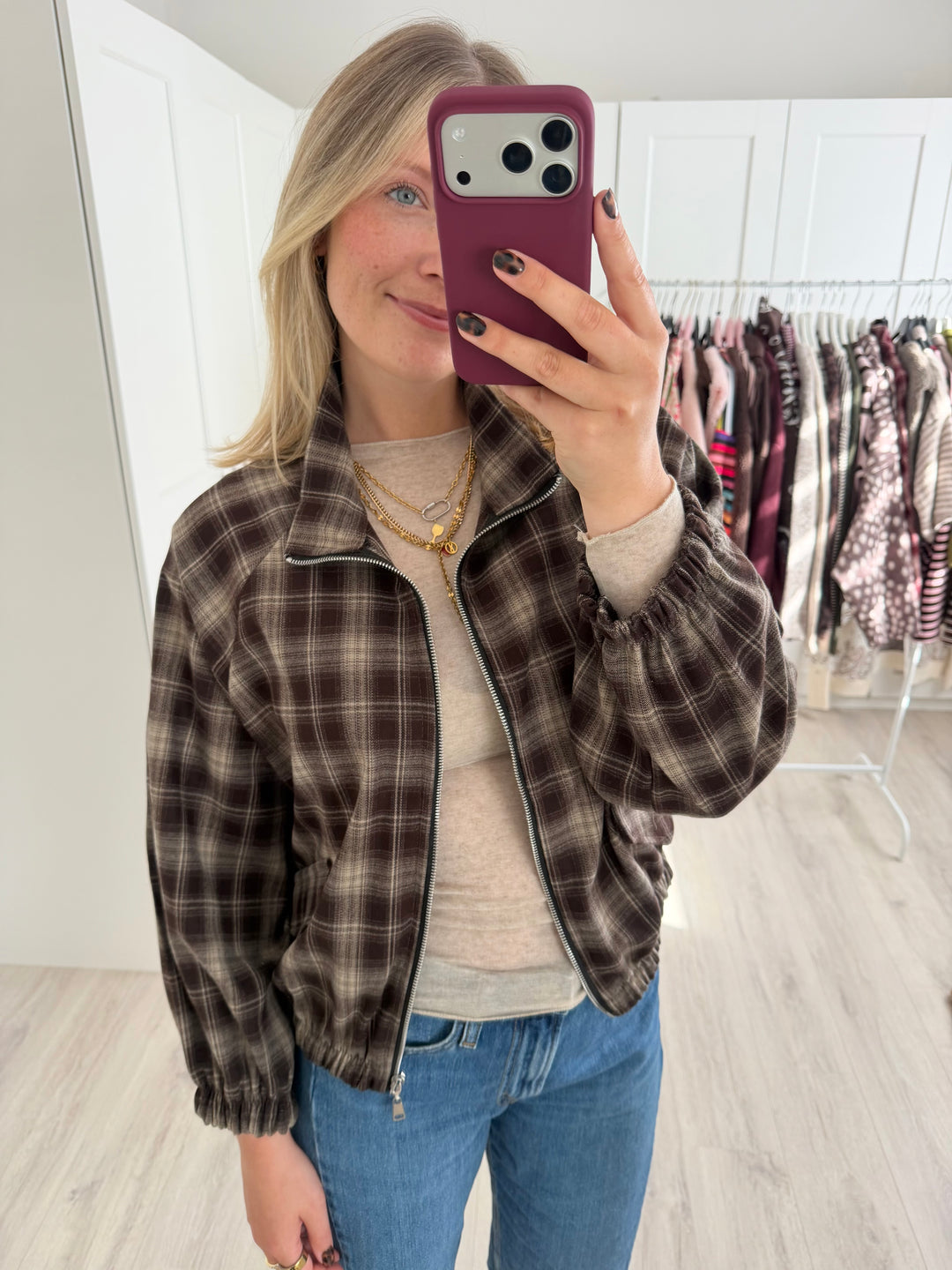 Plaid Jacke