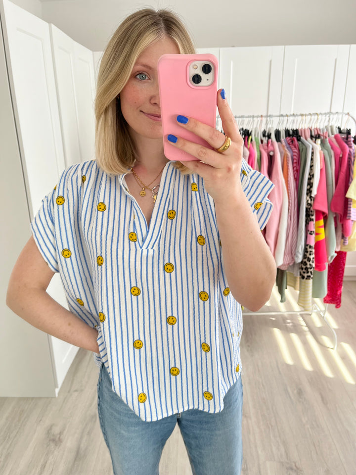 Musselinbluse Smiley