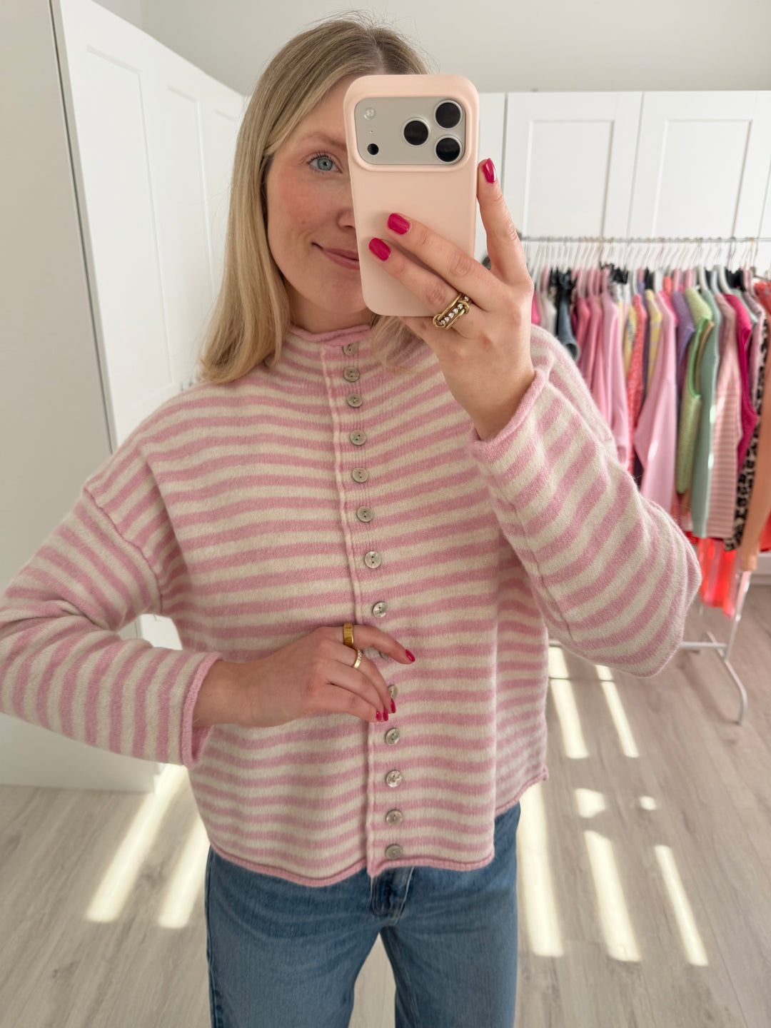 Striped Button Cardigan