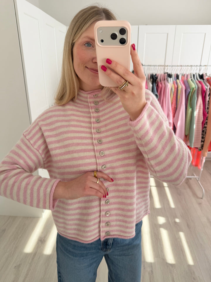 Striped Button Cardigan