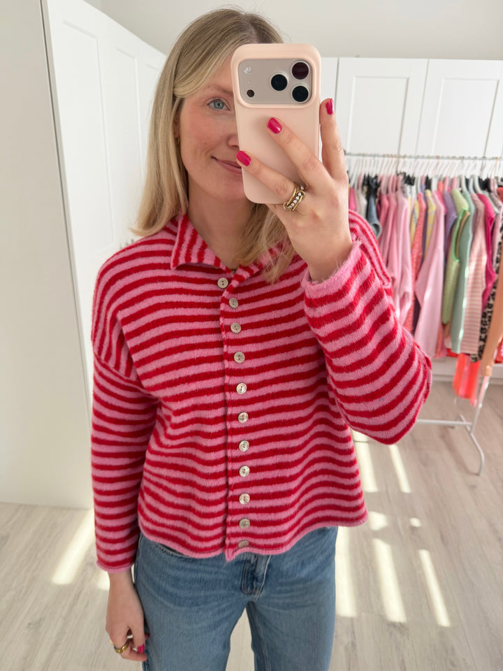 Striped Button Cardigan