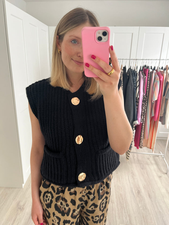 Strickweste Delicate - Schwarz