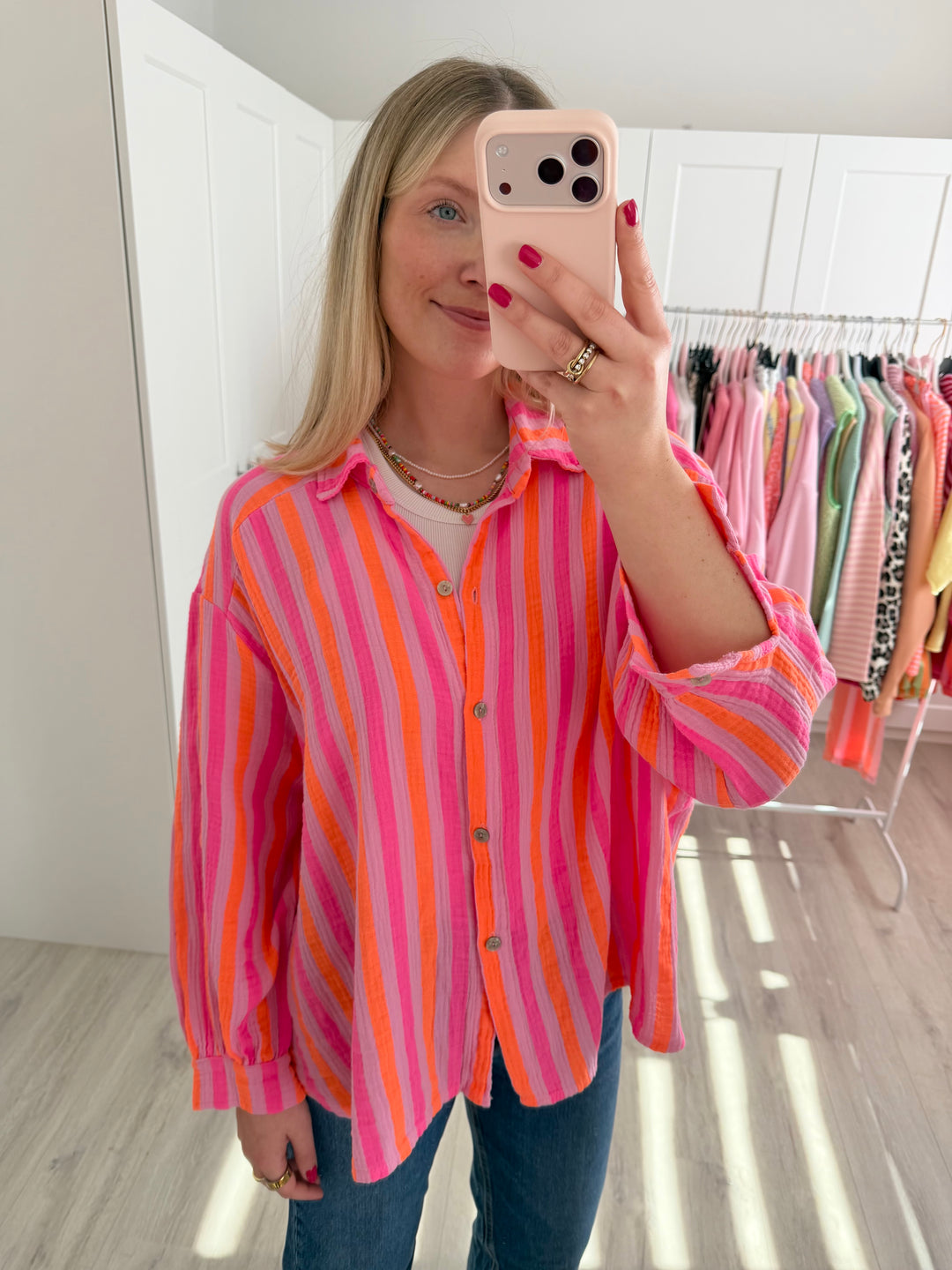 Musselinbluse Bold Stripes