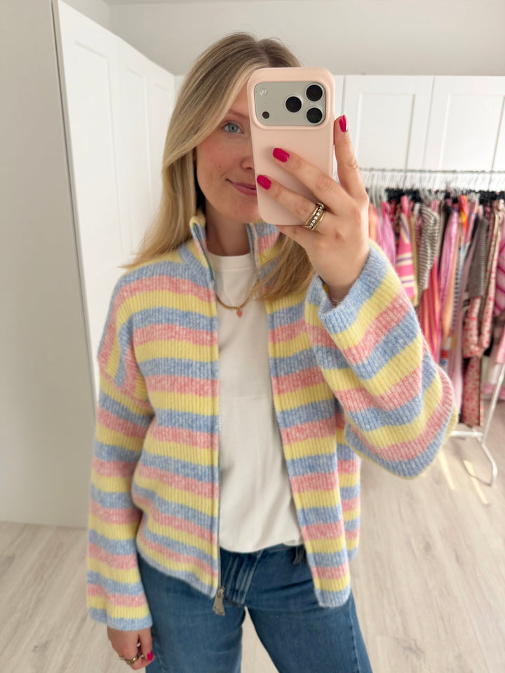 Rainbow Zipper Cardigan