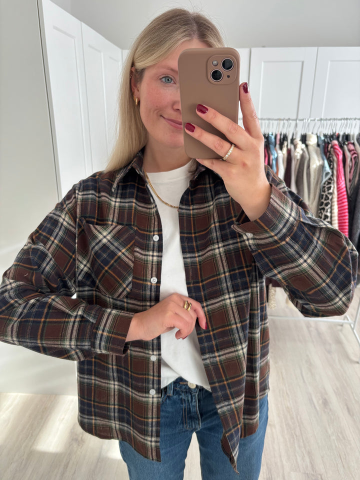 Brown Checked Overshirt