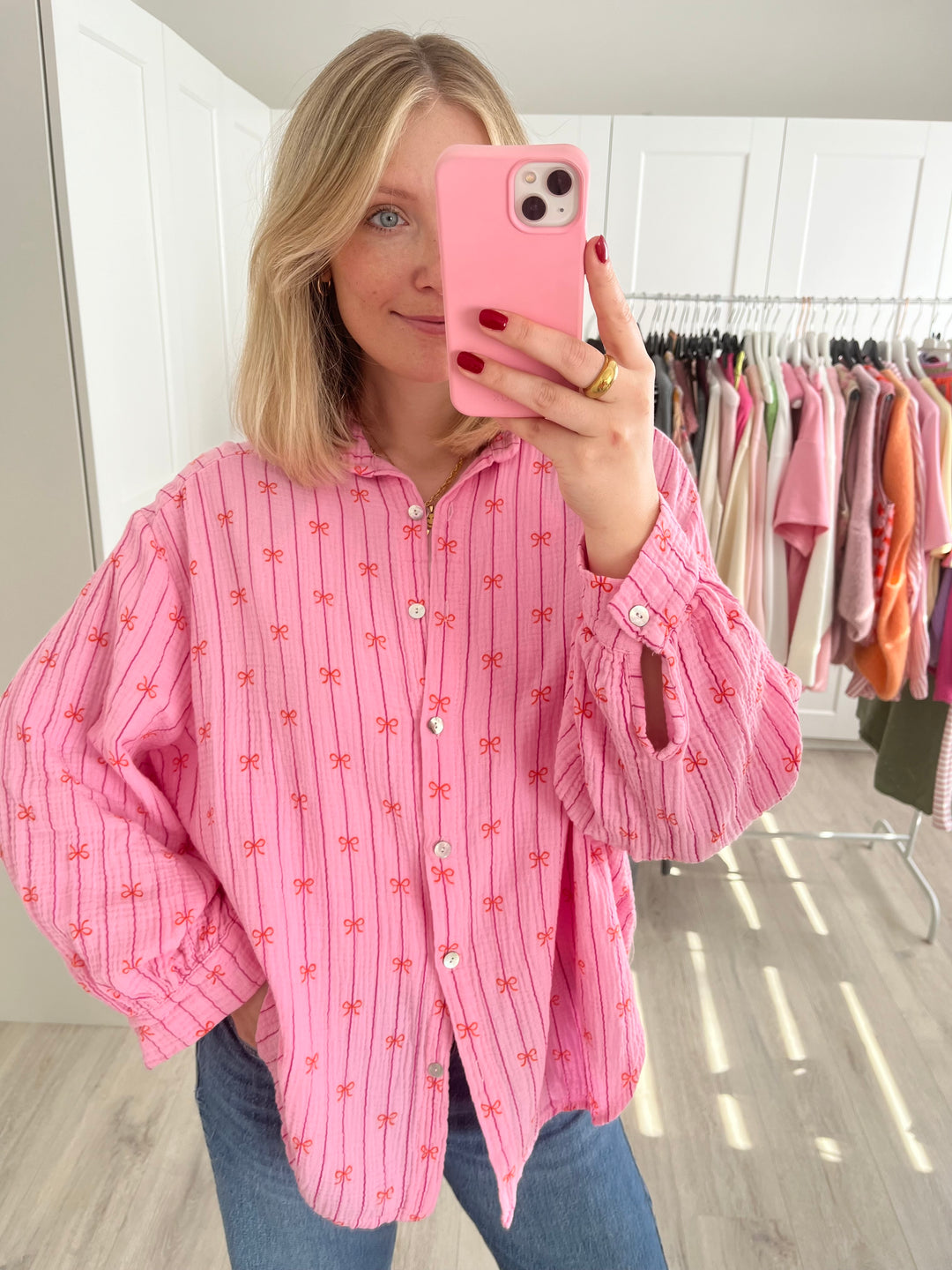 Musselinbluse Cute Bows