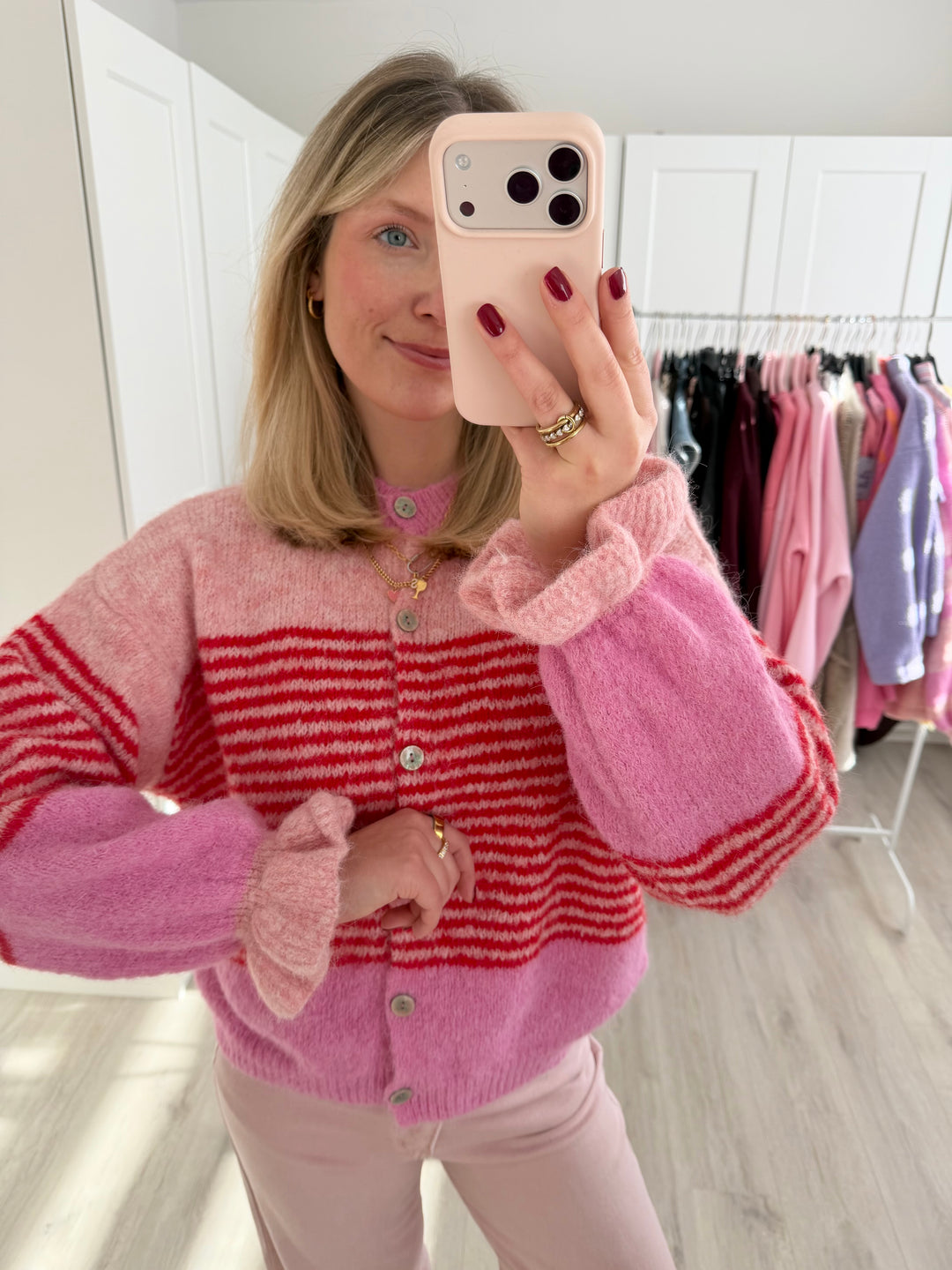 Ruffle Stripes Cardigan