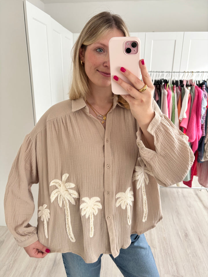 Musselinbluse Palm Tree