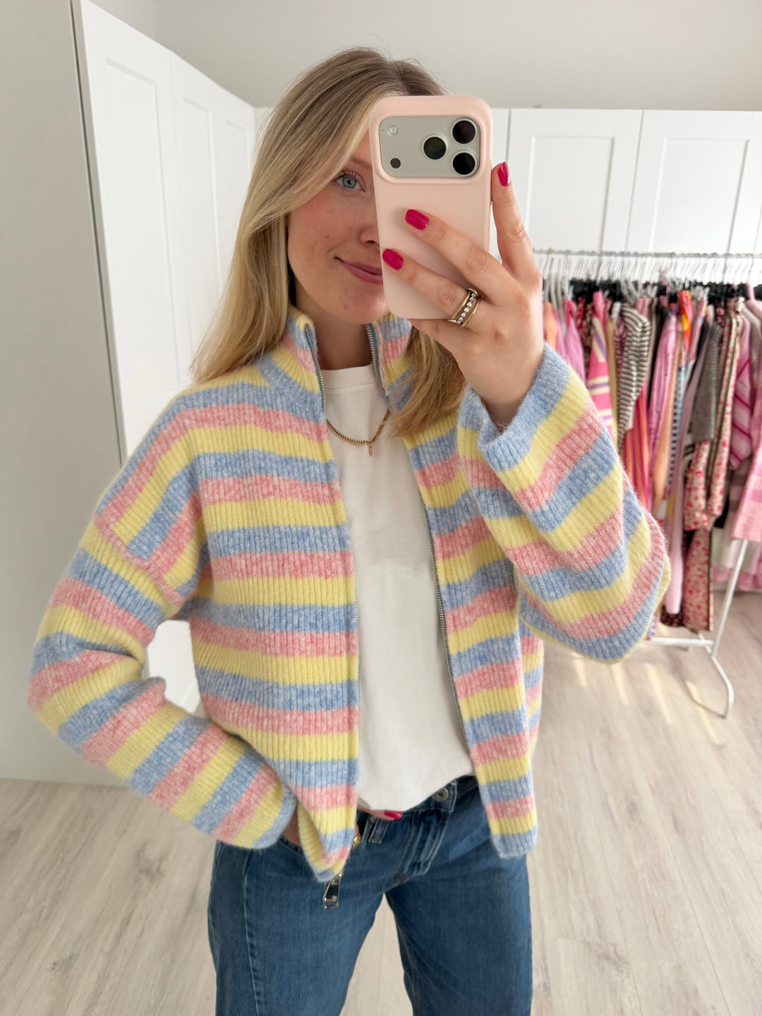 Rainbow Zipper Cardigan