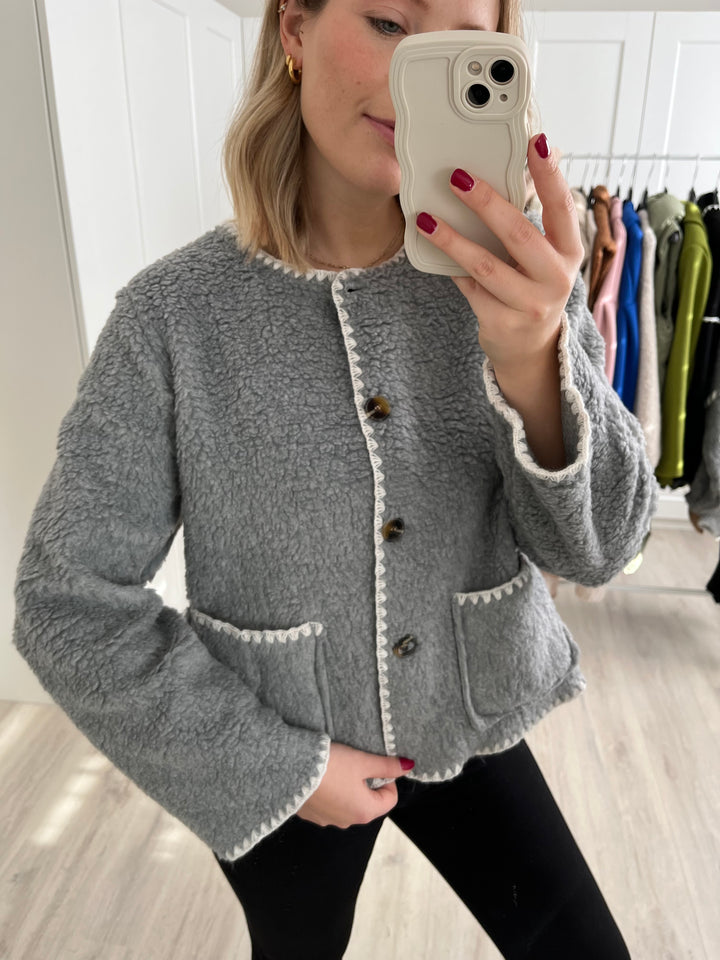 Teddyjacke Lovely - Grau