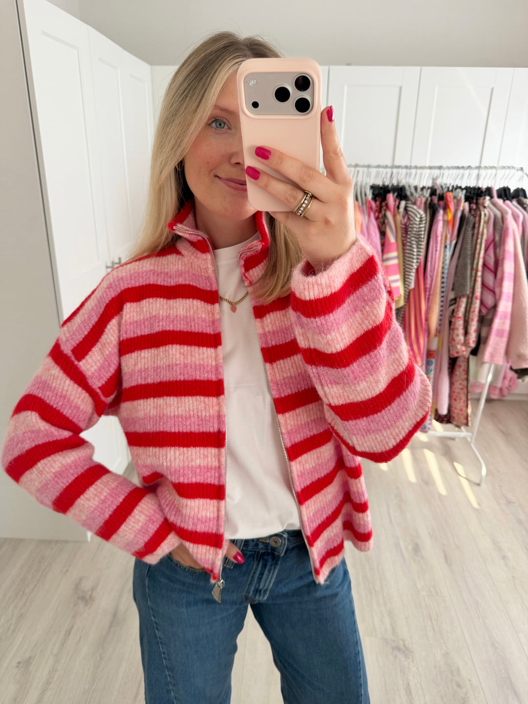 Rainbow Zipper Cardigan