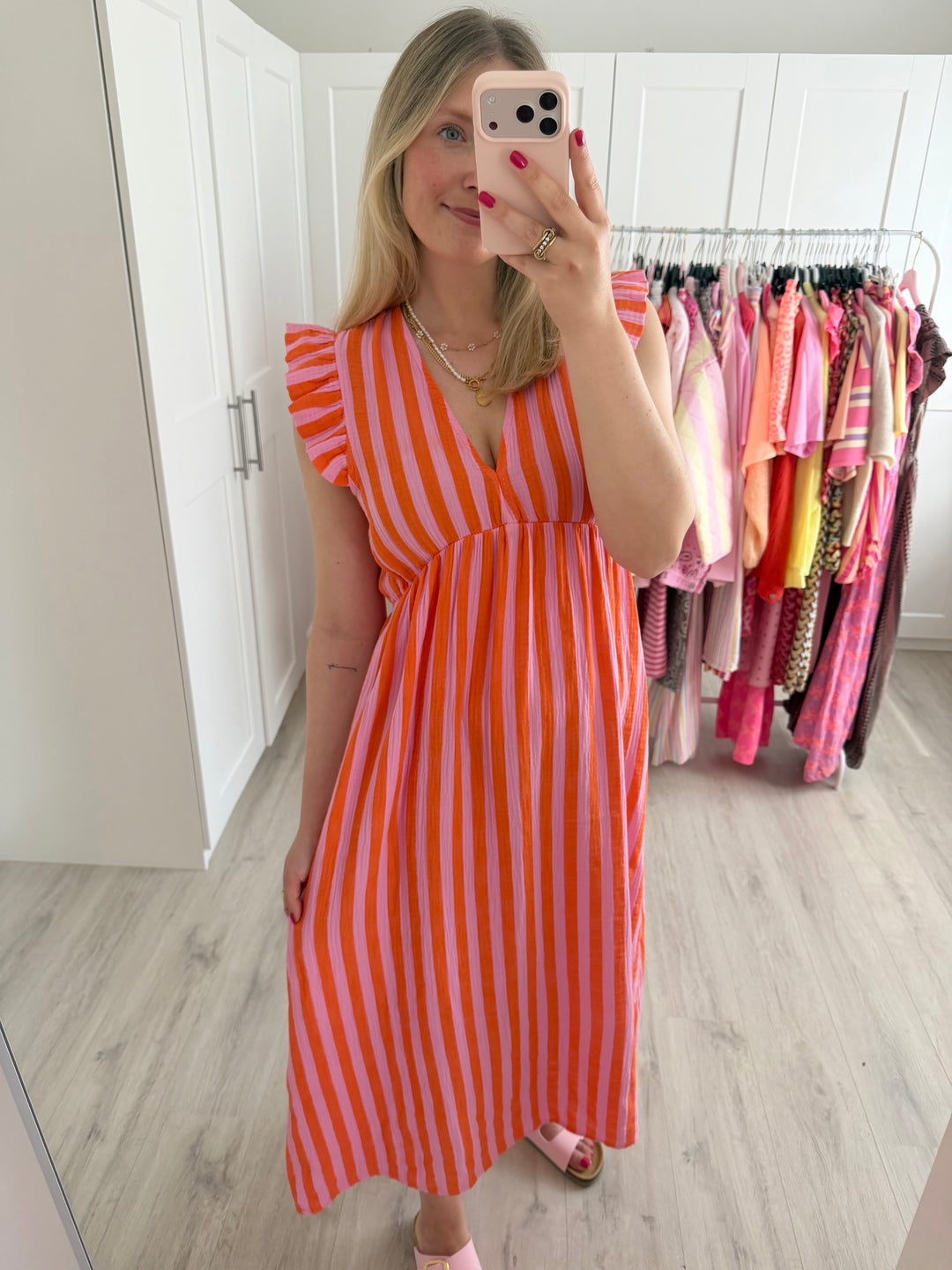 Bold Stripes Musselinkleid