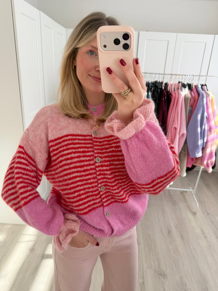 Ruffle Stripes Cardigan