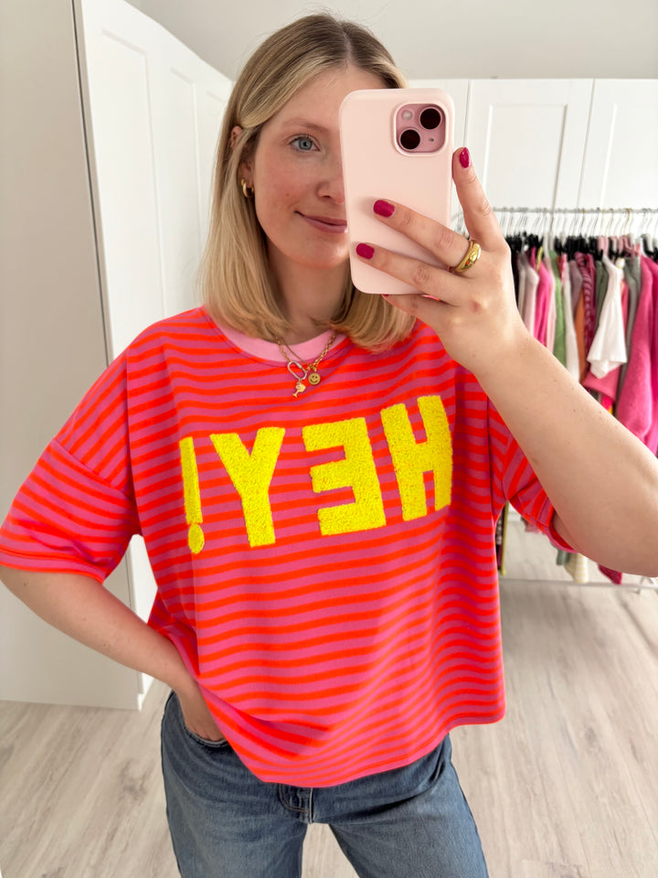 Sweater Hey! (gestreift)