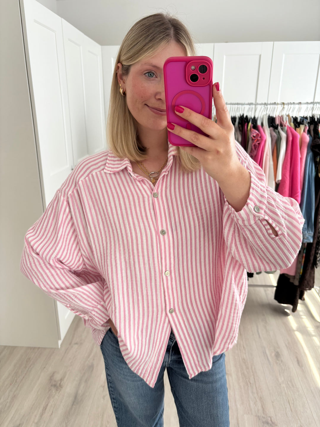Musselinbluse Happy Stripes