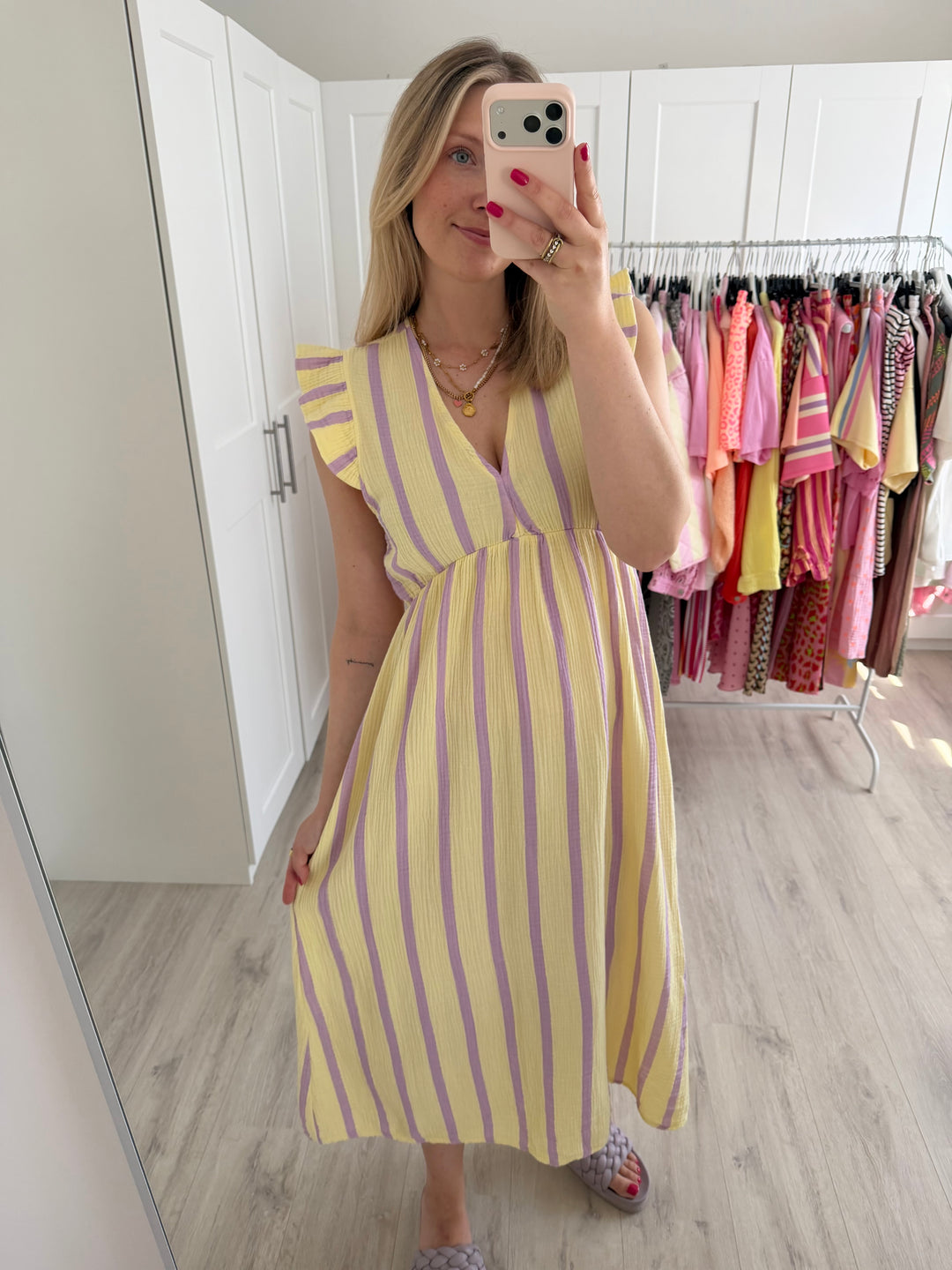 Bold Stripes Musselinkleid