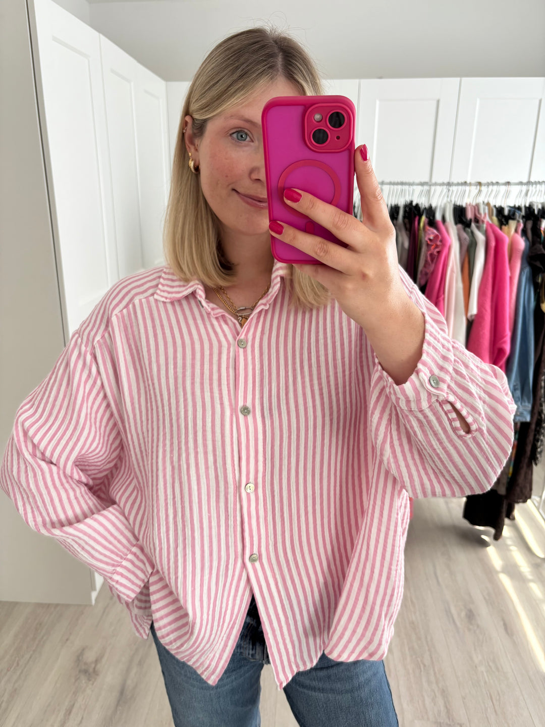Musselinbluse Happy Stripes