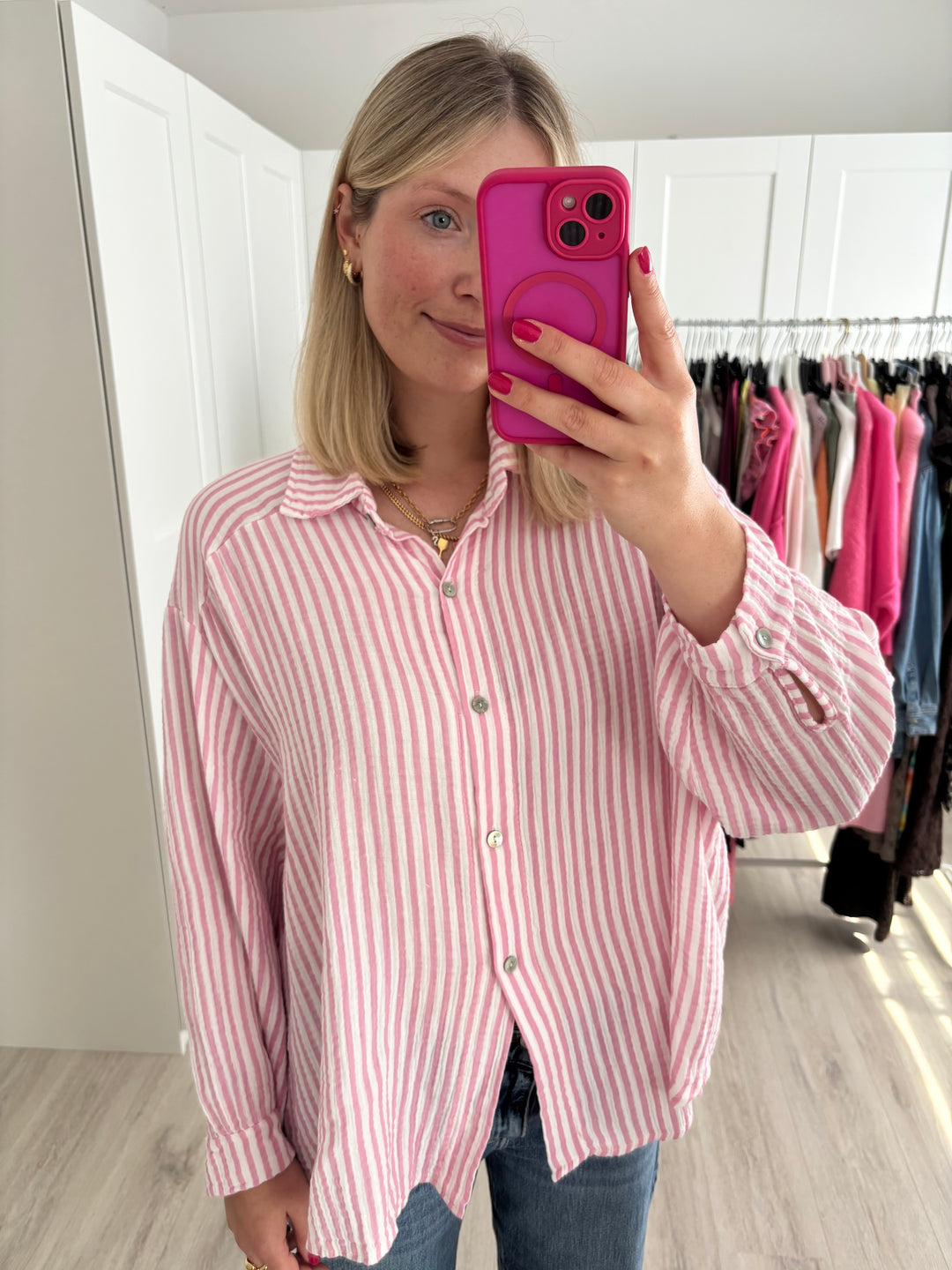 Musselinbluse Happy Stripes