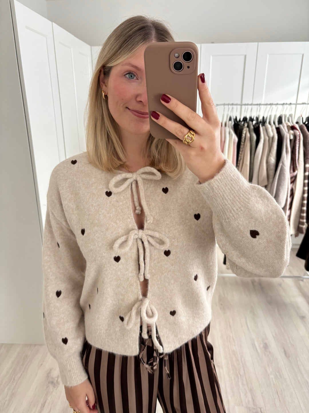Bow Cardigan Hearts