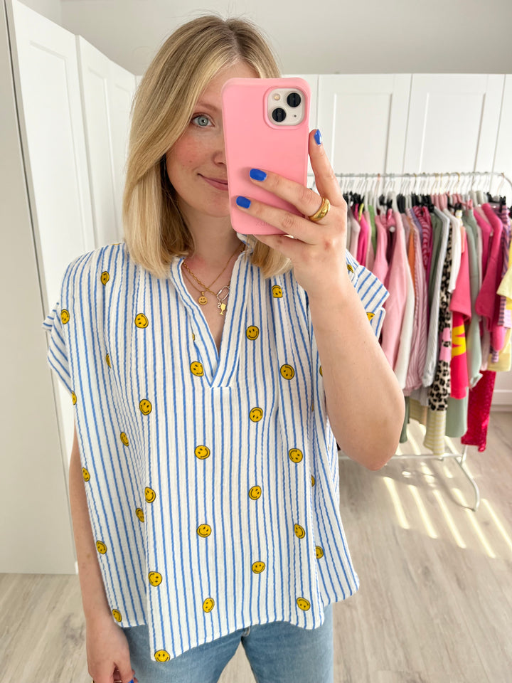 Musselinbluse Smiley