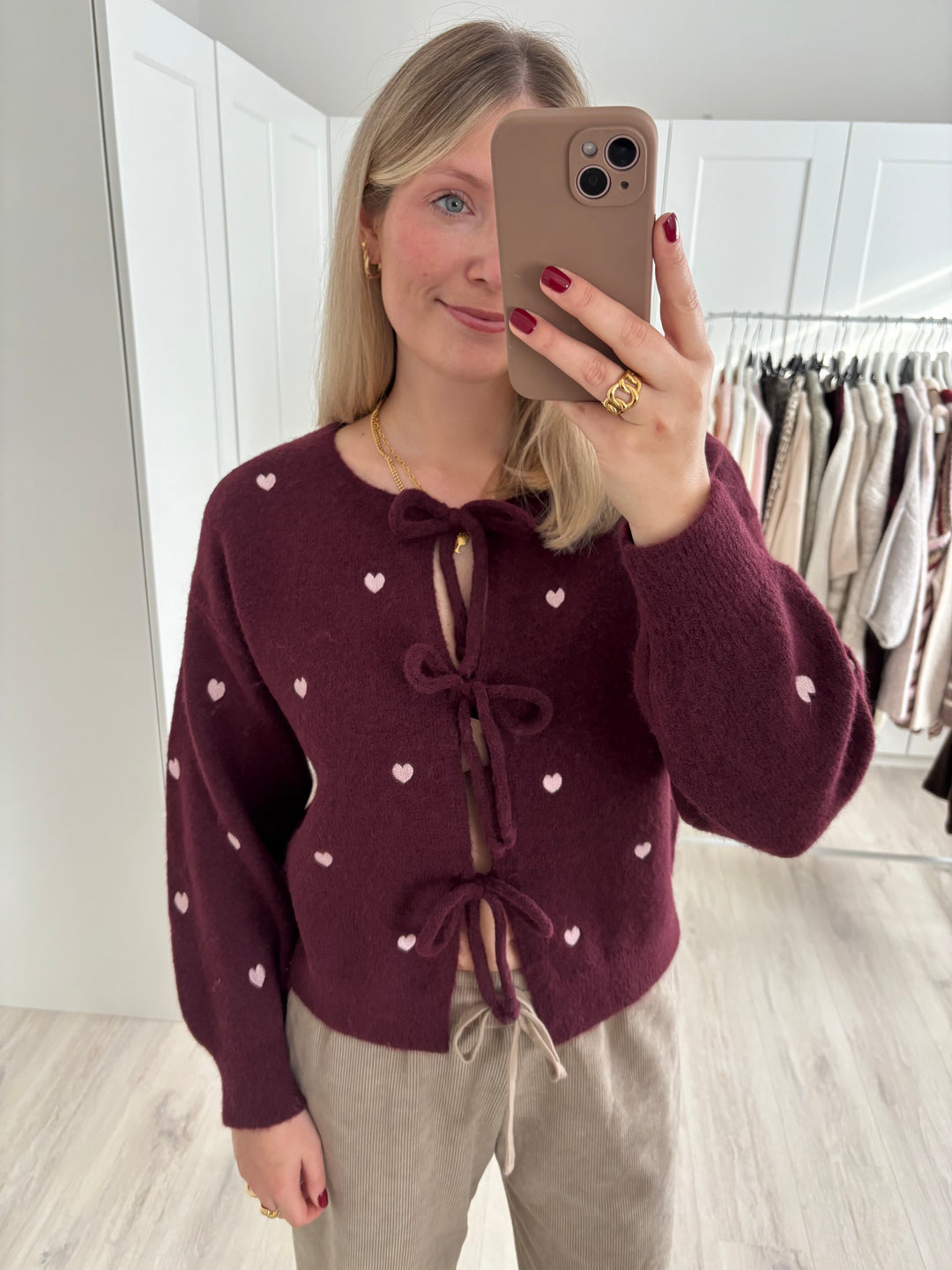Bow Cardigan Hearts