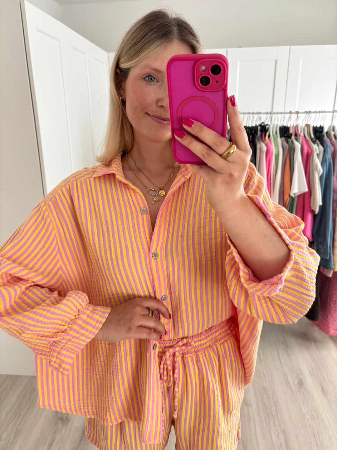 Musselinbluse Happy Stripes