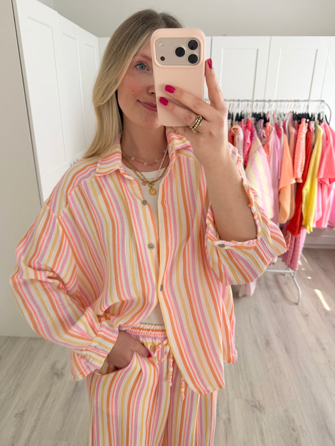 Musselinbluse Happy Stripes