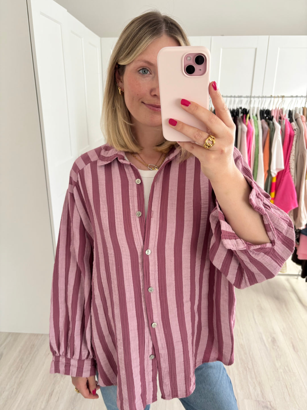 Musselinbluse Bold Stripes