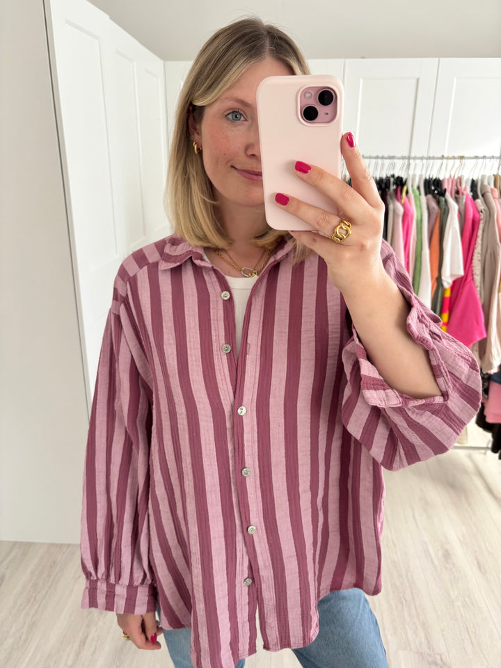 Musselinbluse Bold Stripes