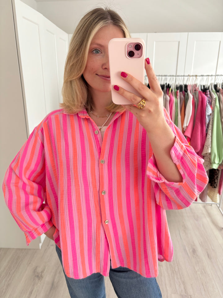 Musselinbluse Bold Stripes