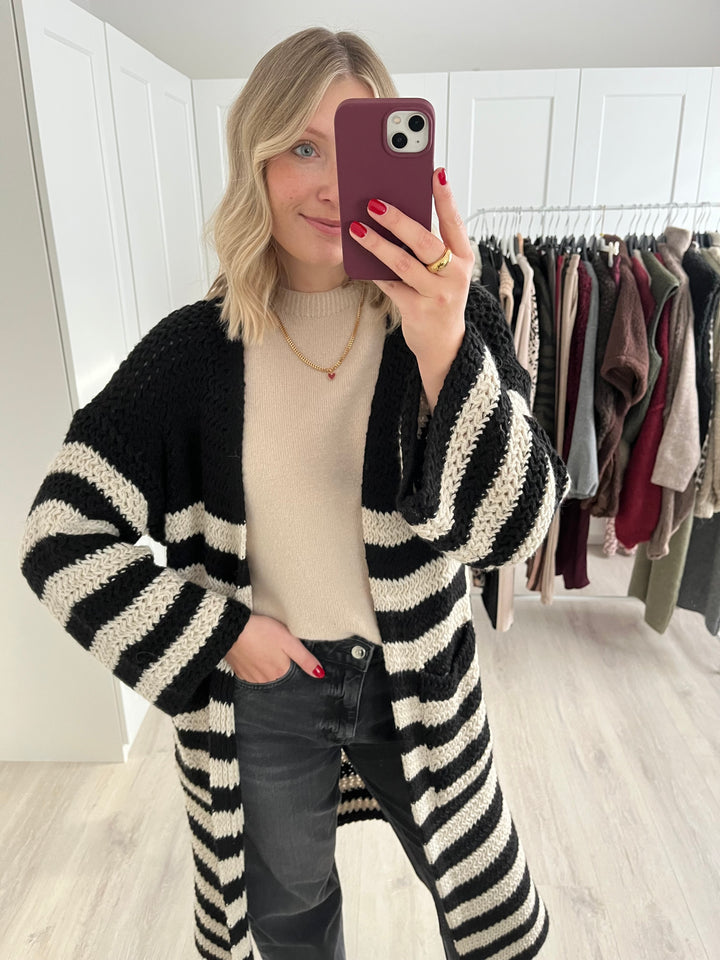 Strickmantel Lucky Stripes