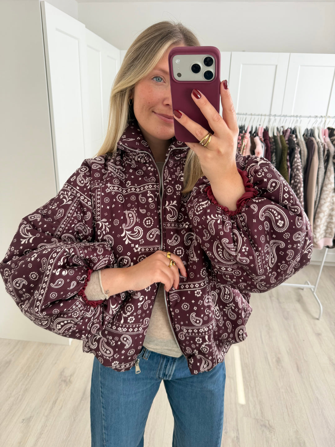 Paisley Puffer Jacke