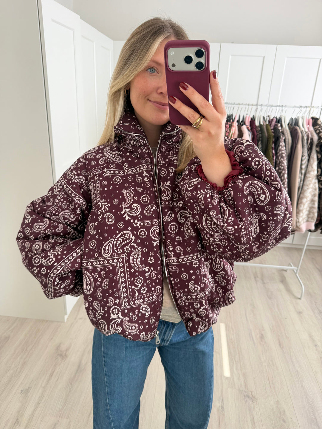 Paisley Puffer Jacke