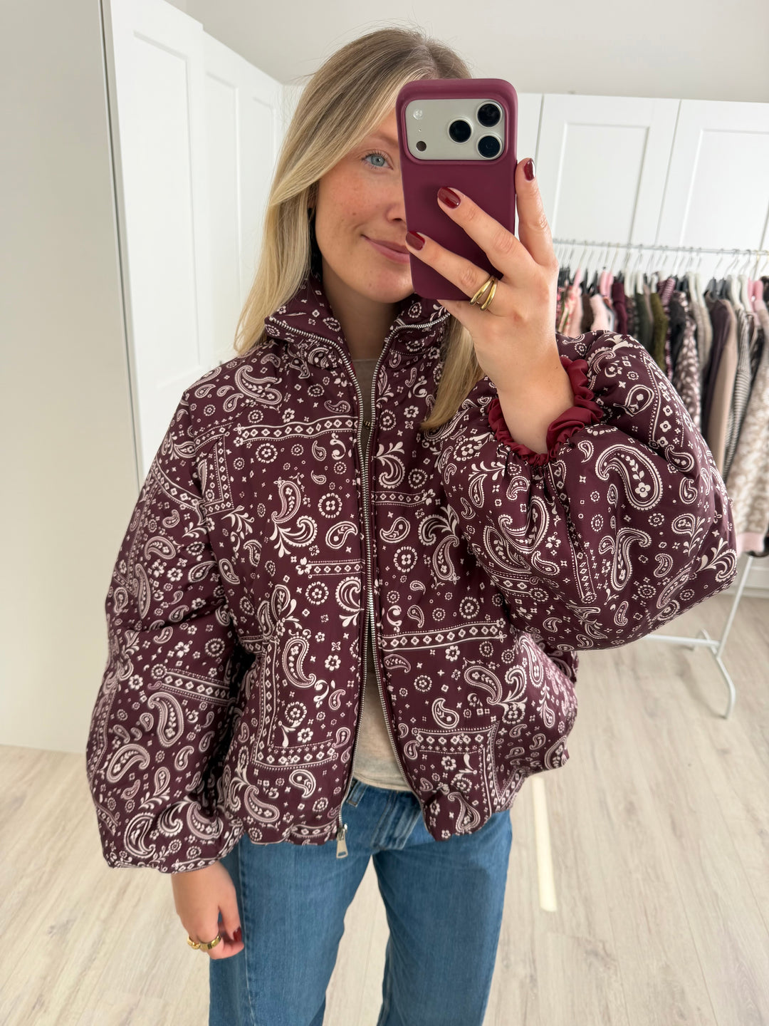 Paisley Puffer Jacke