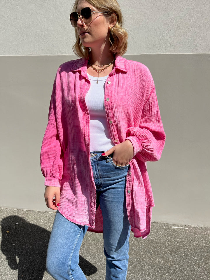 Musselinbluse Spring Time - Pink