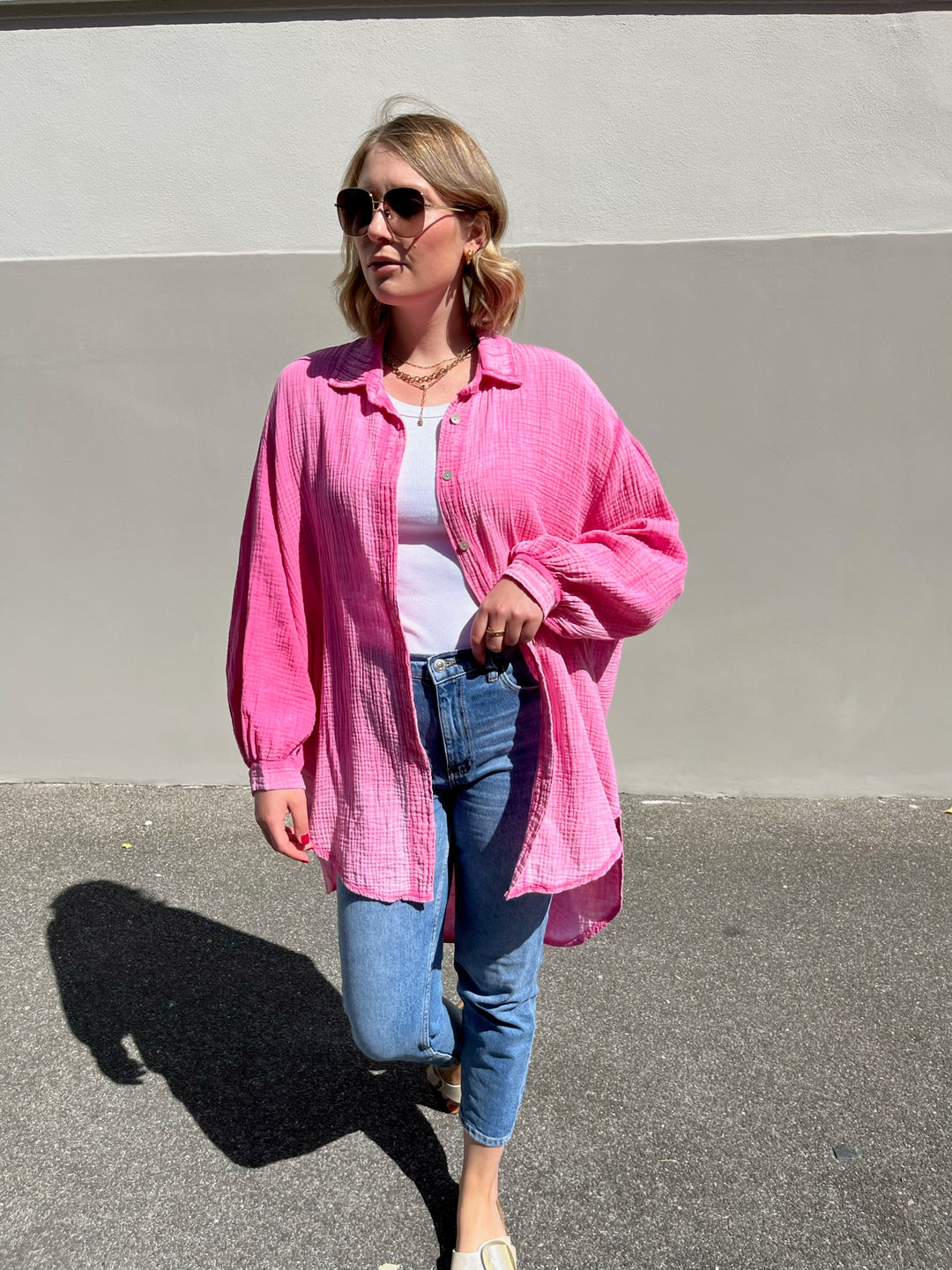 Musselinbluse Spring Time - Pink