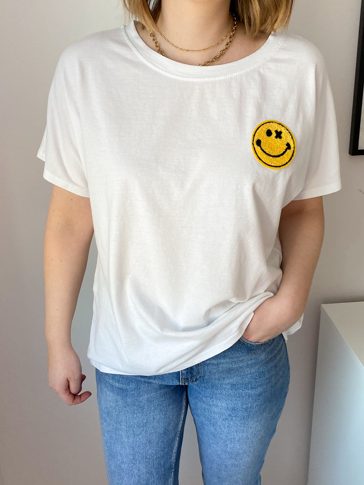 T-Shirt Smiley - Weiß