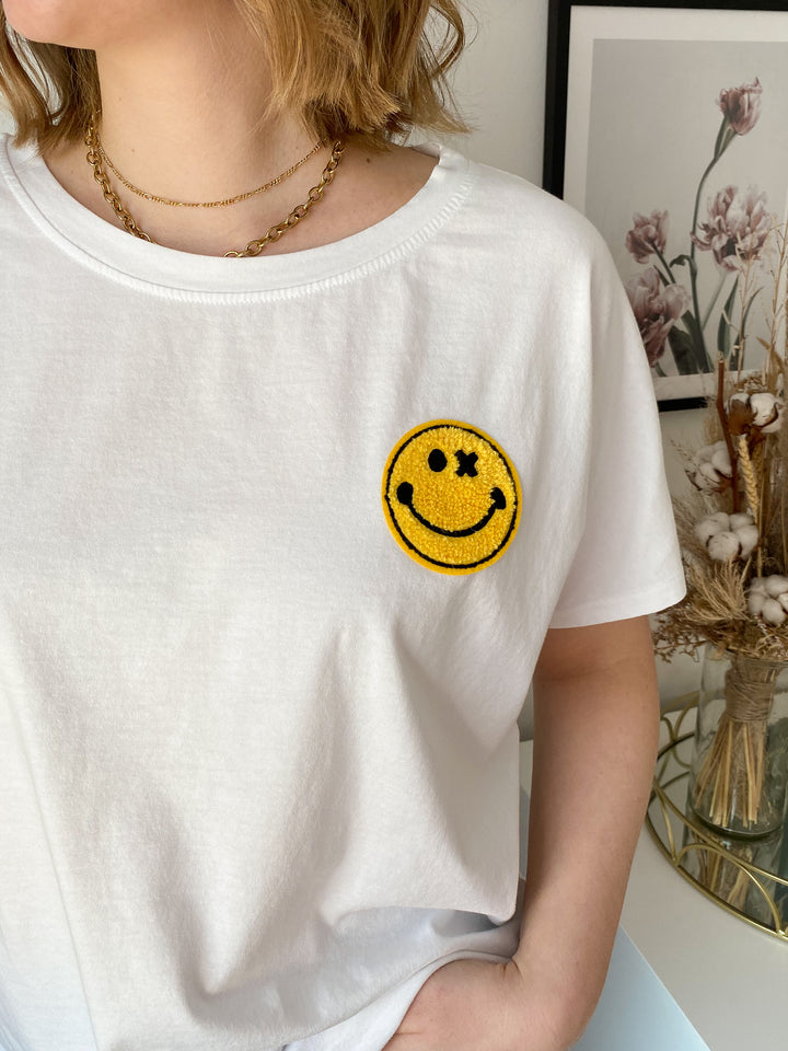 T-Shirt Smiley - Weiß