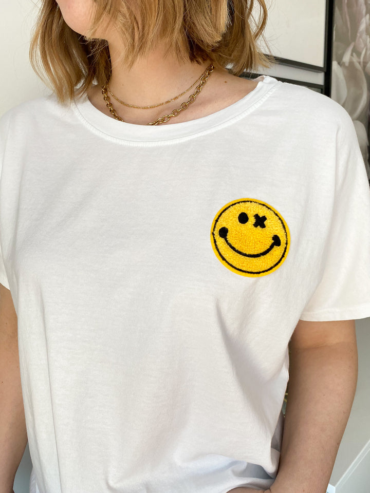 T-Shirt Smiley - Weiß