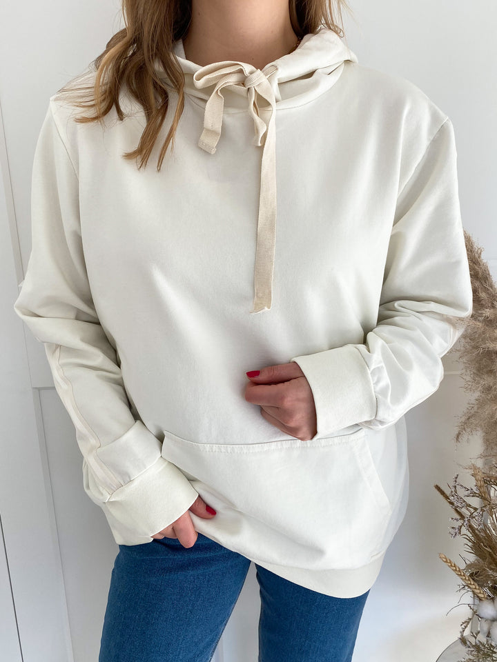 Hoodie Stripe It! - Creme