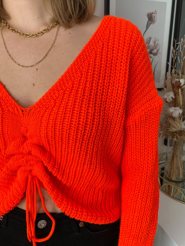 Pullover Lace up - Orange