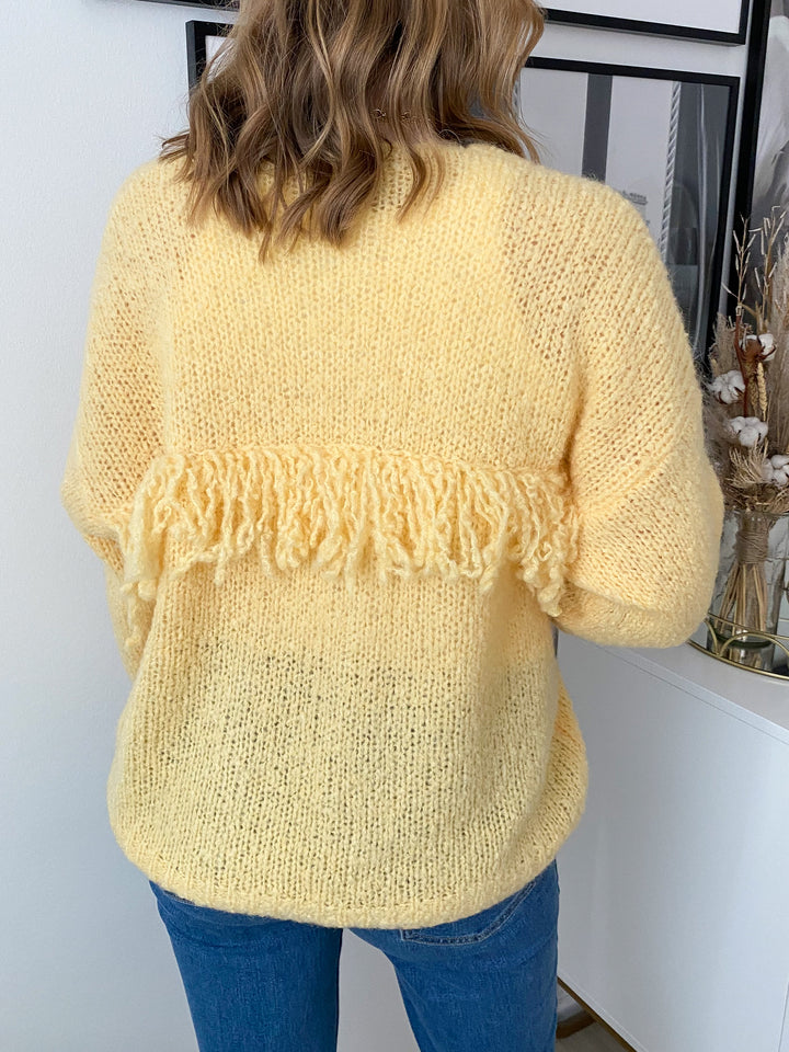 Cardigan Fancy Fringes - Gelb