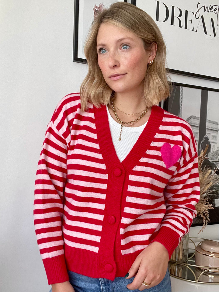 Cardigan Love - Rot/Rosa