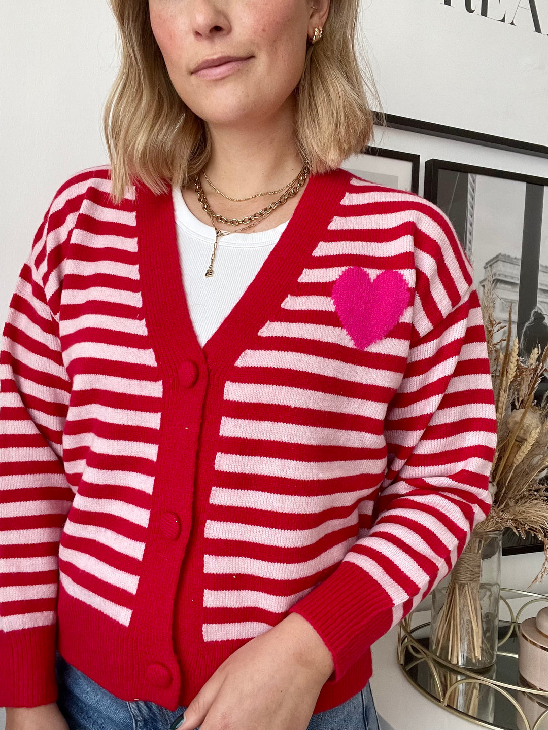 Cardigan Love - Rot/Rosa